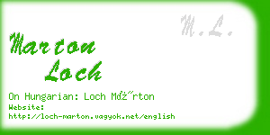 marton loch business card